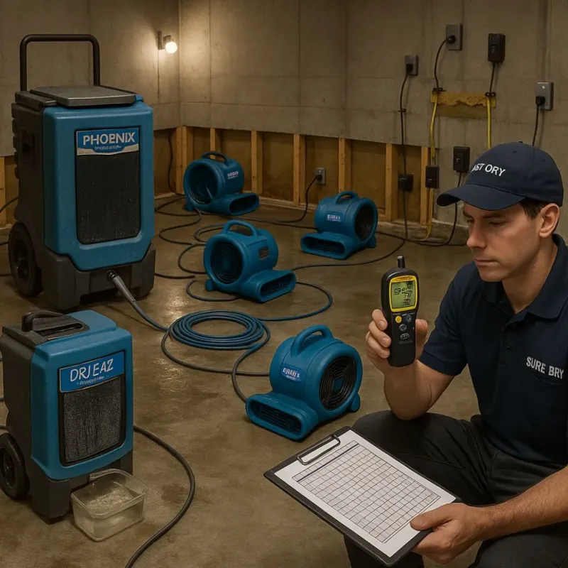 Structural Drying and Dehumidification process in Mignon, AL